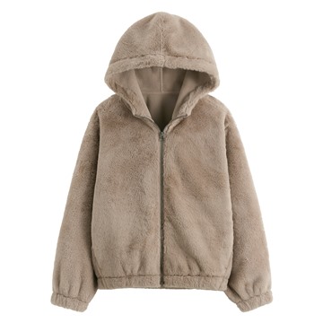 柔軟長刷毛連帽外套-女