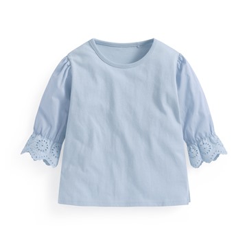 蕾絲造型拼接七分T恤-童