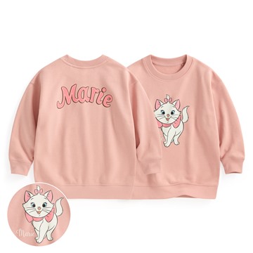 迪士尼系列毛圈寬版印花圓領衫-04-童