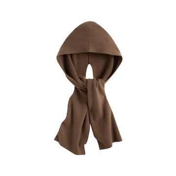 粗針織連帽披肩-女