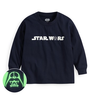 STAR WARS系列寬版長袖印花T恤-01-童