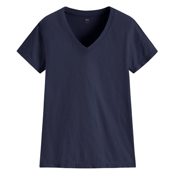 竹節棉V領T恤-女