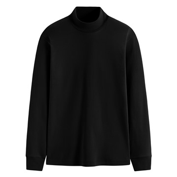 磨毛柔棉立領長袖T恤-男