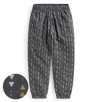 竹節棉印花束口褲-童