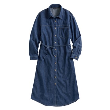 牛仔襯衫洋裝-女