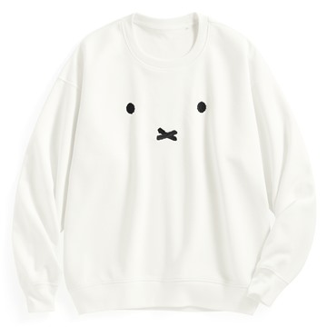 Miffy毛圈寬版電繡圓領衫-01-女