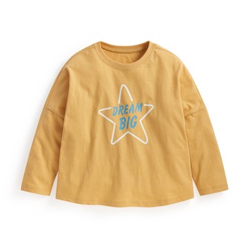 竹節棉寬鬆印花T恤-03-童