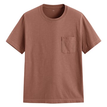 竹節棉口袋圓領T恤-男