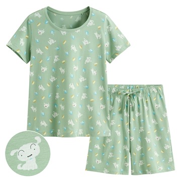 蠟筆小新快乾棉印花家居套裝-女