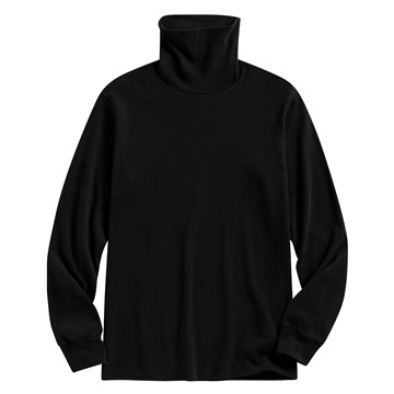 磨毛柔棉高領長袖T恤-男