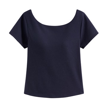 Bra羅紋挖背短版T恤-女