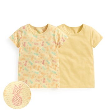 純棉網眼印花T恤(2入)-童