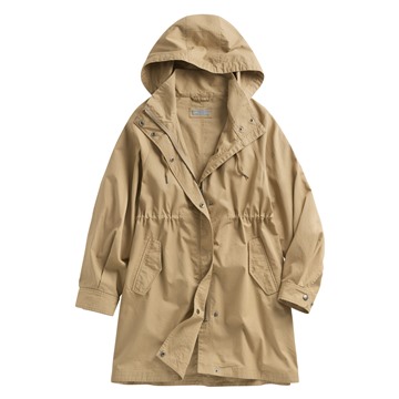 水洗寬鬆長版連帽外套-女