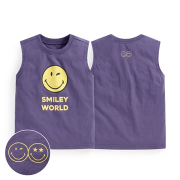 SmileyWorld®純棉寬版印花背心-童