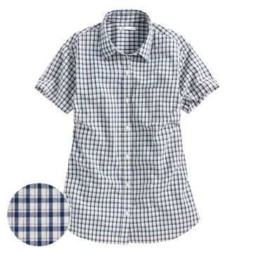 格紋短袖襯衫-女