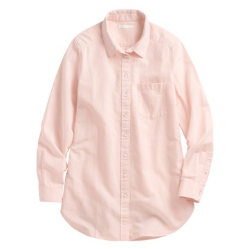 棉麻長版襯衫-女