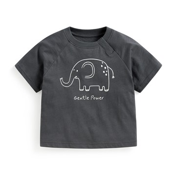 竹節棉寬鬆動物印花T恤-Baby