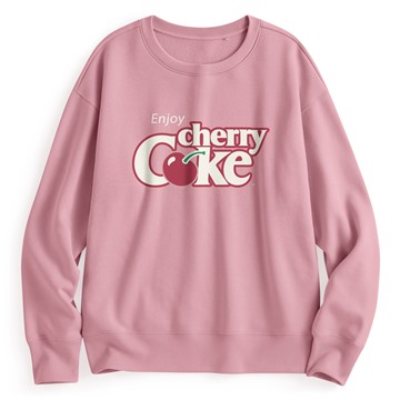 可口可樂刷毛印花圓領衫-06-女