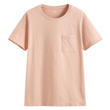 竹節棉口袋短袖T恤-女