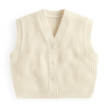 粗針寬版開襟背心-童