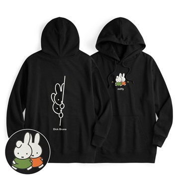 Miffy毛圈寬長版印花連帽衫-05-女