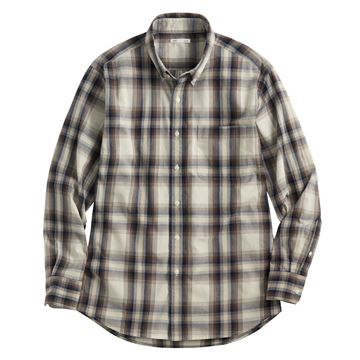 格紋長袖襯衫-男