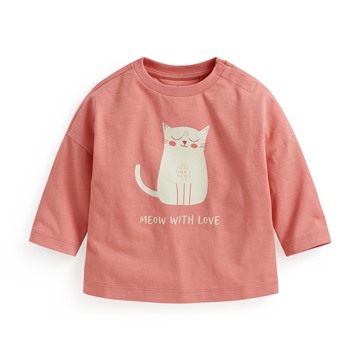 竹節棉寬鬆動物印花T恤-Baby