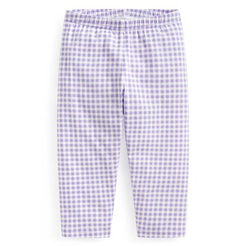 彈力格紋七分內搭褲-童