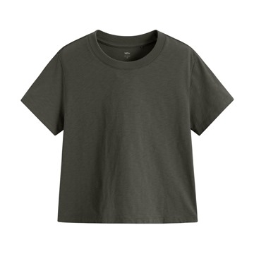 竹節棉圓領短版T恤-女