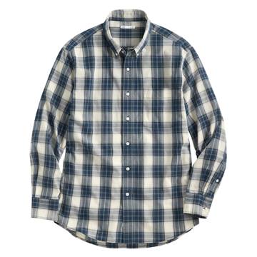 格紋長袖襯衫-男