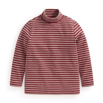 磨毛羅紋條紋立領T恤-童