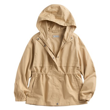 水洗連帽抽繩外套-女