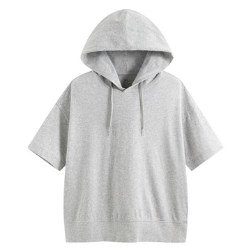 純棉厚寬版連帽上衣-女