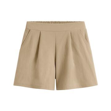 彈力打褶短褲-女