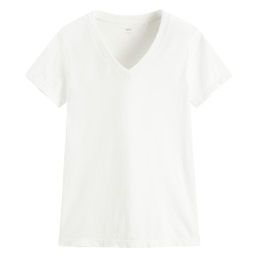 竹節棉V領T恤-女