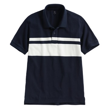 純棉網眼條紋polo衫-男