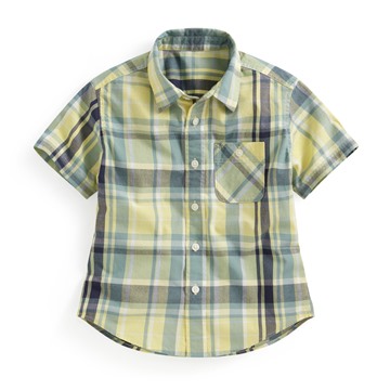 格紋短袖襯衫-童