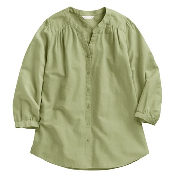 棉麻七分袖襯衫-女