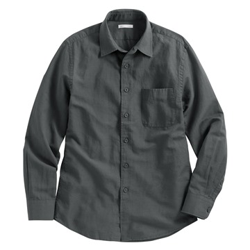 棉麻長袖襯衫-男