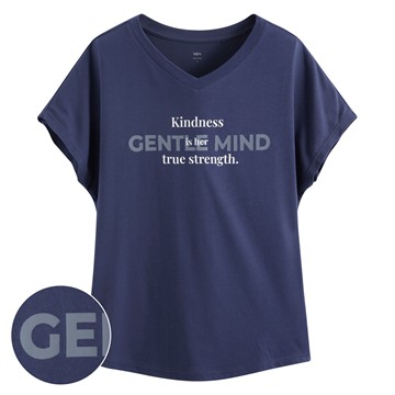 莫代爾V領文字上衣-02-女