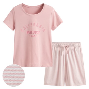 快乾棉文字印花家居套裝-女