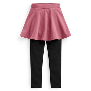 棉質羅紋假兩件內搭褲-童