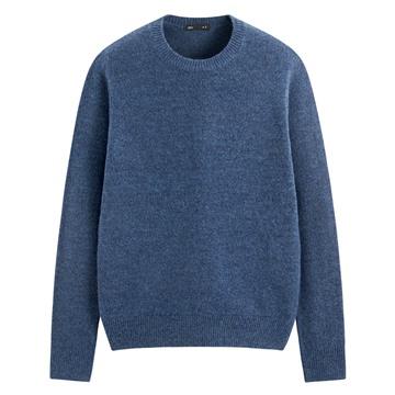 粗針混紡圓領毛衣-男