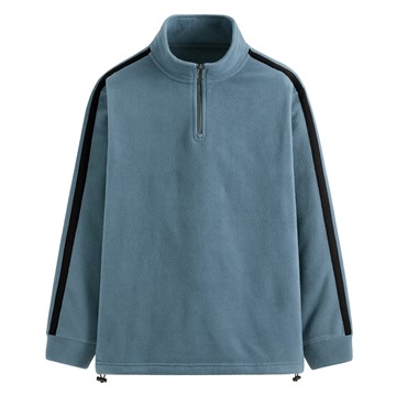 Fleece側邊線條半開襟寬版上衣-男