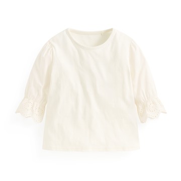 蕾絲造型拼接七分T恤-童