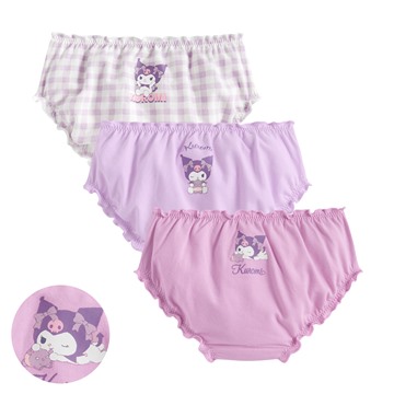 三麗鷗棉質抽皺三角內褲(3入)-童