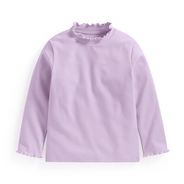 棉質羅紋木耳邊上衣-童