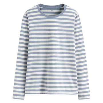 純棉條紋長袖T恤-女