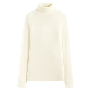 heatup無側縫羅紋高領長袖上衣-女