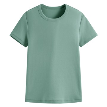 羅紋圓領短袖T恤-女